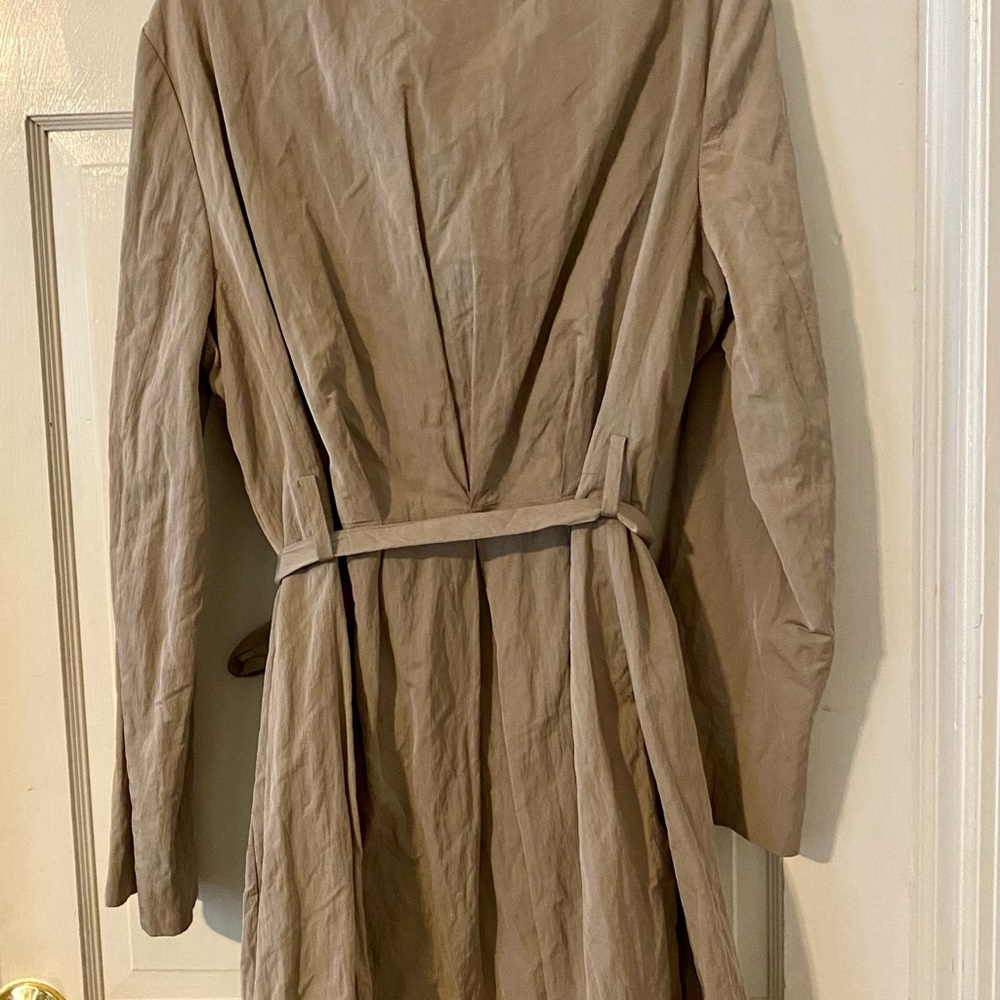 Taupe Asymmetrical trench coat - Picture 4 of 7